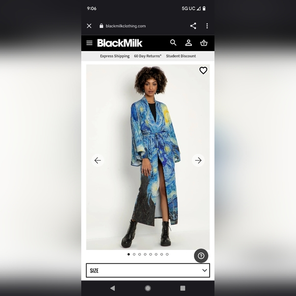 Blackmilk Starry Night 2.0 Kimono Robe - Picture 2 of 7